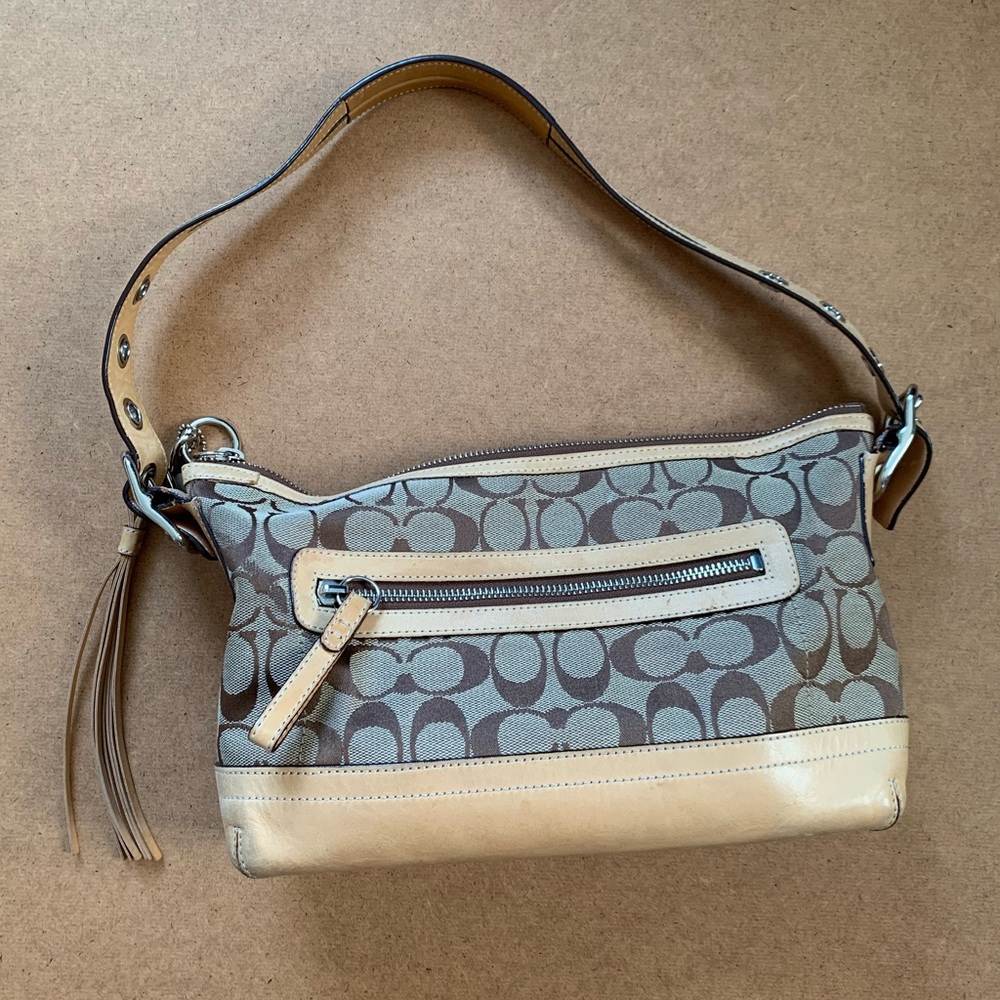 Coach F9363 Khaki/Light Brown satchel